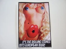 🎸 Vintage Rolling Stones 1973 European Tour Sticker '98 TNA Yujean 5.75 x 4 1/8
