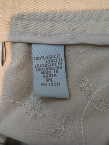 Valerie Stevens Capri Large Petite Brown Embroidered Linen Boho Floral - Picture 3 of 6