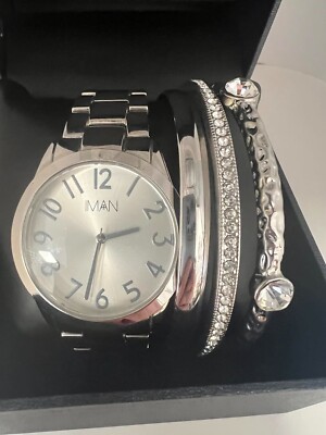 IMAN Global Chic Watch and Bangle Set New In Box Nice!!  Brand New Battery