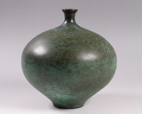 Japanese Takaoka Bronze Vase 7.28inch Flower Vessel Ikebana Bonsai By Zuihodo - Picture 3 of 17