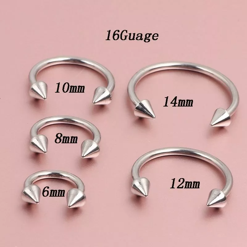16g 6 16mm HORSESHOE Ring Bar CBB Lip Earing Conch Helix Tragus Nipple Nose Hoop