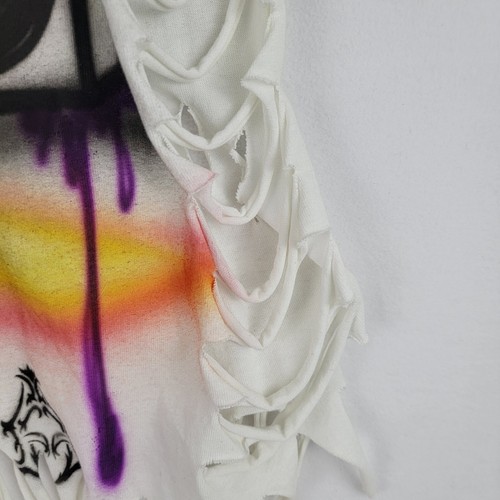 Vtg 80s Tshirt Custom Airbrush Frayed Jewel Embellishments Hip Hop Tee Yo Salt - Picture 5 of 14