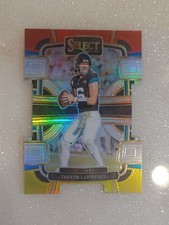 2023 Panini Select - Concourse Trevor Lawrence #46 Red & Yellow Prizm Die-Cut