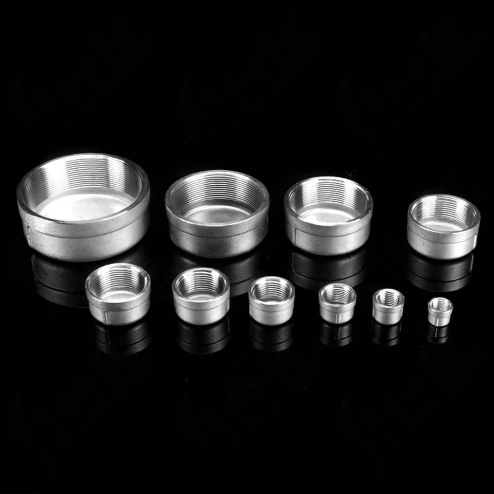 304 Stainless Steel Thread Plug Pipe Fitting Round Cap Square Head Plugs 1/4"-4" - Image 3 of 4