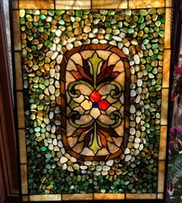 Rockhounds Lapidary Rock Stained Glass Hanging Window Pane Suncatcher Rectangle