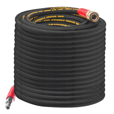 #ad 50FT Pressure Washer Hose with 3 8 Inch Quick Connect High Tensile Wire Powe... $63.85
