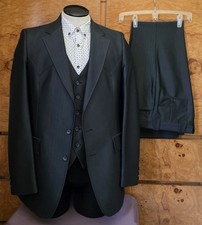 VTG. H BAR C RANCHWEAR 3 PIECE PINSTRIPE SUIT  REFER TO MEASUREMENTS  38/40L