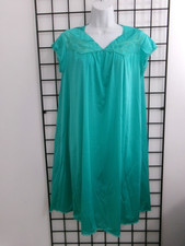 VINTAGE SHADOWLINE / USA   SIZE SMALL GREEN / NYLON  / SHORT SLEEVE NIGHTGOWN