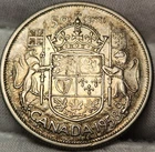 1958 50 Cents 50c Canada 80% Silver Coin Queen Elizabeth II KM 53 IC58i
