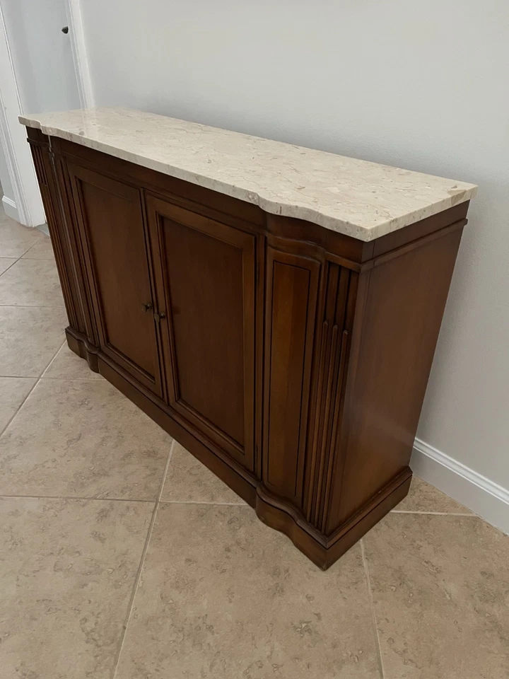 Aparador credenza mediados de siglo con tapa de mármol Foto 4 de 4