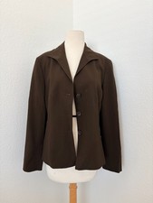 Lafayette 148 Virgin Wool Blazer Jacket Brown Career Office Women's 10