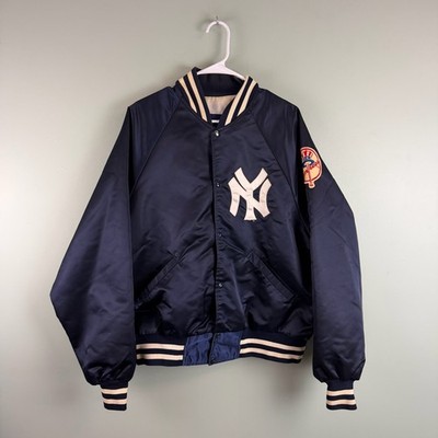 VTG Rare MLB New York Yankees Navy Blue Starter Satin Bomber Jacket Men s XL