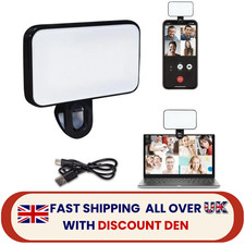 Adjustable  LED Selfie Light Flash Clip Rechargeable For All Phones&Laptops UK