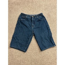 VTG Lee Denim Shorts Womens 27 Blue Excellent Vintage High Waisted Elastic Side