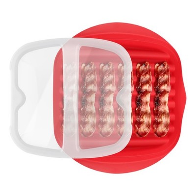 Microwave Bacon Tray with Splatter Lid, Microwave Easy Bacon Maker Only Use M...