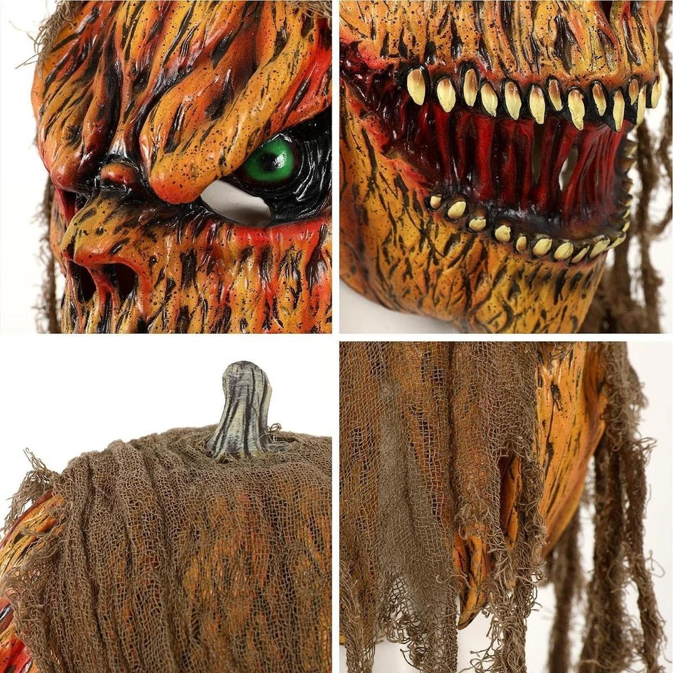 Halloween Kürbis Gesicht Kopf Maske Fotografie Party Bar Scary Cosplay - Bild 2 von 4