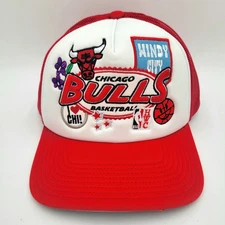 Mitchell & Ness Chicago Bulls Patch Trucker Hat Windy City Adjustable Snapback 