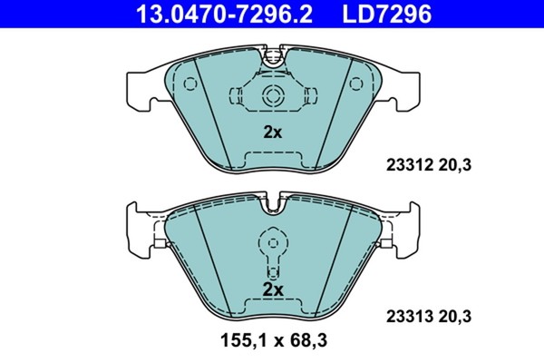 Bremsbelagsatz Scheibenbremse ATE Ceramic 13.0470-7296.2 FüR BMW E61 E64 E63 E60-image
