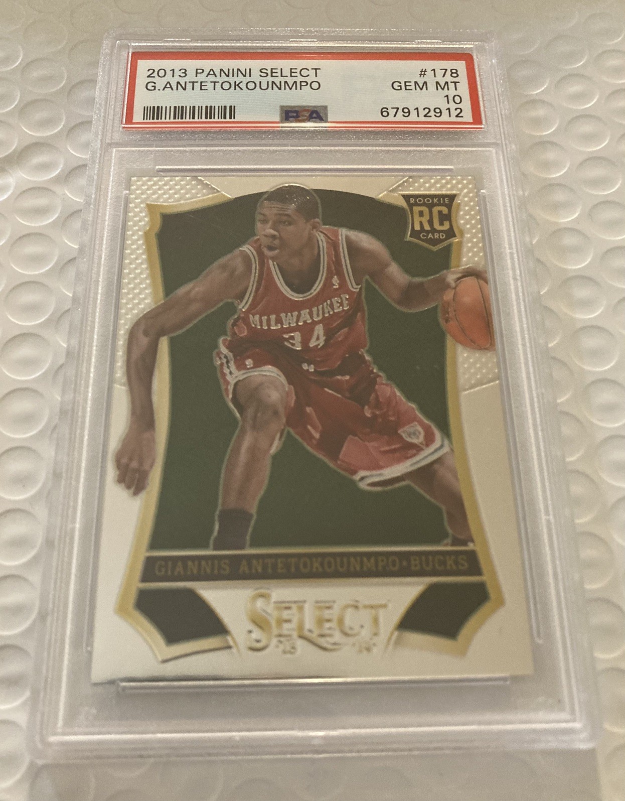 2013 Panini Select #178 Giannis Antetokounmpo RC Rookie PSA 10 view 2