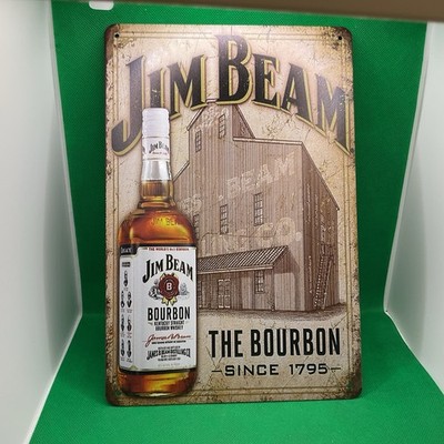 Jim Beam-The Bourbon Since 1795 - Metal Sign for Bar/Man Cave/Garage