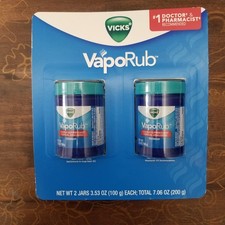 Vicks, VapoRub, Cough Suppressant, 2 Jars x 3.53 OZ Each. Cough Suppressant