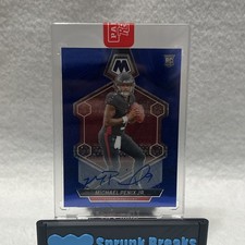 2024 Panini Mosaic Michael Penix Jr. Rookie Blue No Huddle Auto #308 Falcons RC