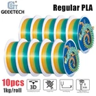 10KG Gradient Rainbow Color Normal PLA Geeetech PLA Filament 1.75mm 1KG/Roll US
