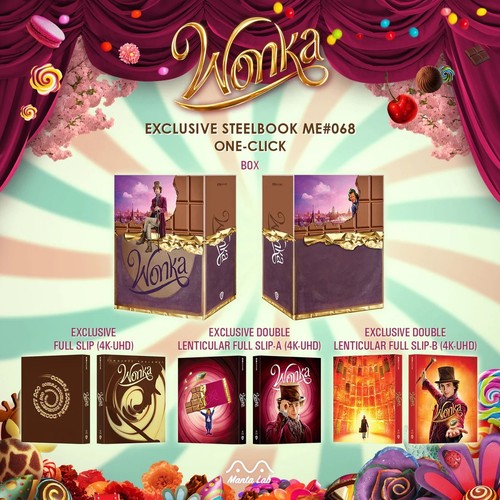 Wonka Manta Lab One Click OC BOXSET 4K UHD+Blu-ray WEA Steelbooks NEU & OVP - Picture 7 of 7