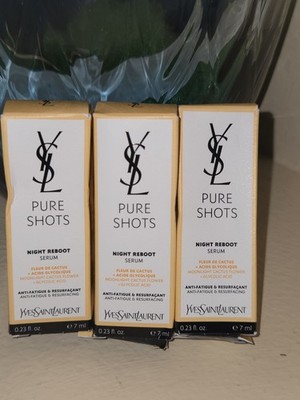 3 YSL Pure Shots Night Reboot Serum .23 oz  ea., 21 ml (total) New in Box