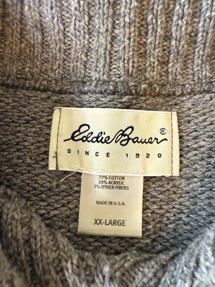 Suéter gris Eddie Bauer XXL vintage Fair Isle Fishermancore para mujer Foto 4 de 4