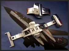 22mm SS Deployment Buckle Push Button Butterfly 316L Silver Clasp IW SUISSE NATO