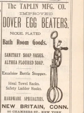 1902 Dover Egg Beaters Taplin Mfg Co  New Britain CT Print Ad 2.5 x 4"