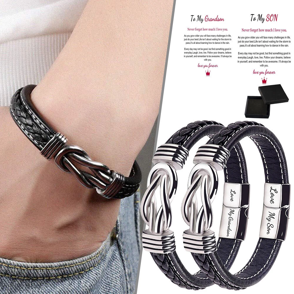 Grandson leather bracelet sale