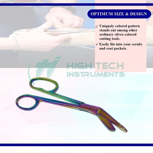 Medical Scissors Nurse EMT 7.25" Bandage Shears Paramedic One Large Finger Ring - Picture 4 of 4
