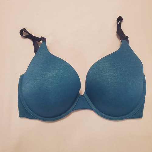 Victoria's Secret Bra Size 34DD Padded Perfect Coverage Underwired Blue & Green