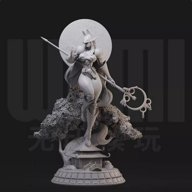 Аниме Лиса Монстр полнолуние Смола 3D принт GK Фигурка DIY Модель неокрашенная