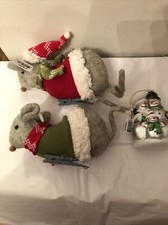 Katherine's Collection CUCKOO Snowman, Mice Ornaments - NEW 