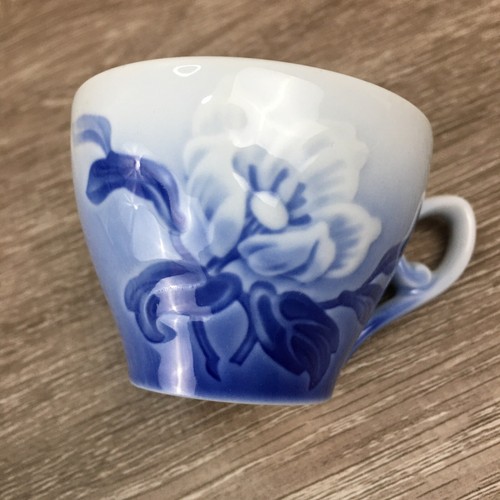 Copenhagen B & G Porcelain Demitasse Cup & Saucer White Cobalt Blue Denmark #462 - Picture 8 of 13