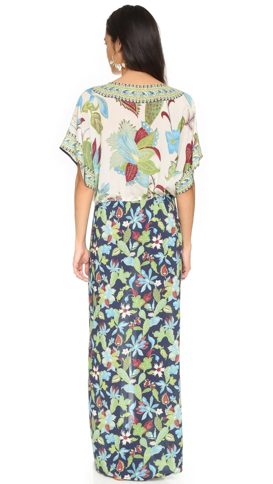 Abito Tory Burch Wisteria Rayon Coverup Caftano Maxi XS S