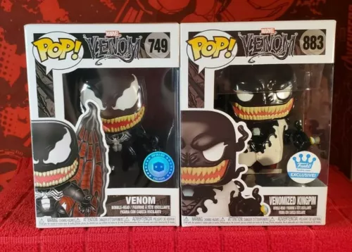 Funko Pop Winged Venom #749 (PIAB) & Venomized Kingpin #883 (Funko) + Protectors