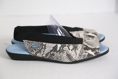 Cloud Footwear Caliber Faux Snakeskin Open Toe Ballet Flats Shoes Slingback 41