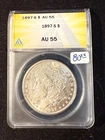 1897 S MORGAN DOLLAR ANACS AU 55