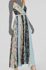  129 INC International Concepts Women's Blue Floral V-Neck Sleeveless Dress 8