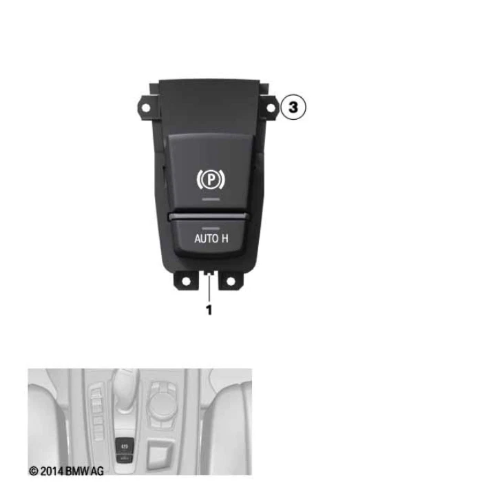 电子停车制动按钮开关适用于宝马 F04 X5 X6 正品 — 第 2/4 张图片