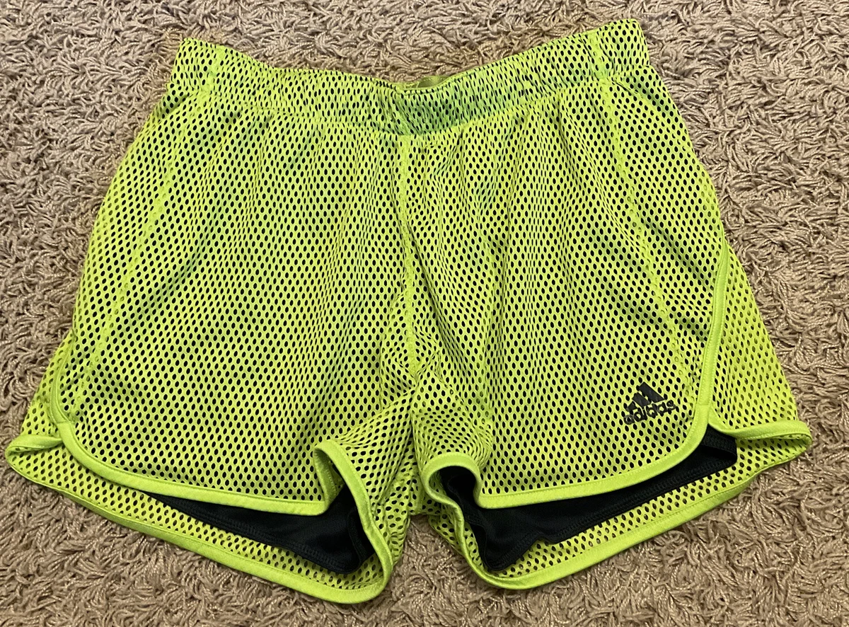 ADIDAS Green & Black Mesh Climacool Shorts Girls Sz S (8-10)