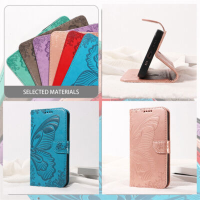 Flip Butterfly Wallet Phone Case For Xiaomi 13 14 12 11T 12T A3 Poco X3 X6 Pro