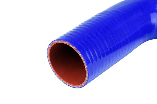 HPS 1.75" ID 4-ply Silicone 45 Degree Elbow Coupler Hose 10" Leg Blue 45mm 75psi - Picture 2 of 4