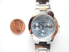 Timex Women's T2N973 Stainless Steel/Blue Stainless Steel Watch