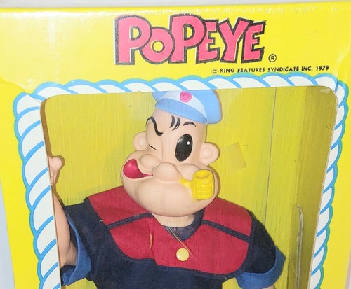 POPEYE L'uomo marinaio 1979 K.F.S. Bambola in vinile morbido mai aperta Uneeda 16" nuova con scatola - Foto 13 di 14
