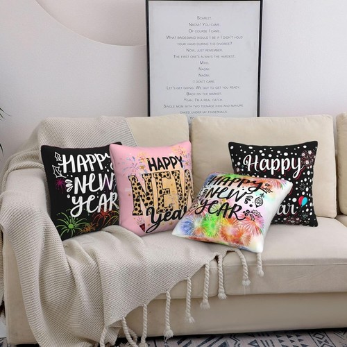 Winter Holiday Farmhouse Cushion Case - Set of 4 - 8x8 Inch Throw Pillow Covers - Picture 6 of 9